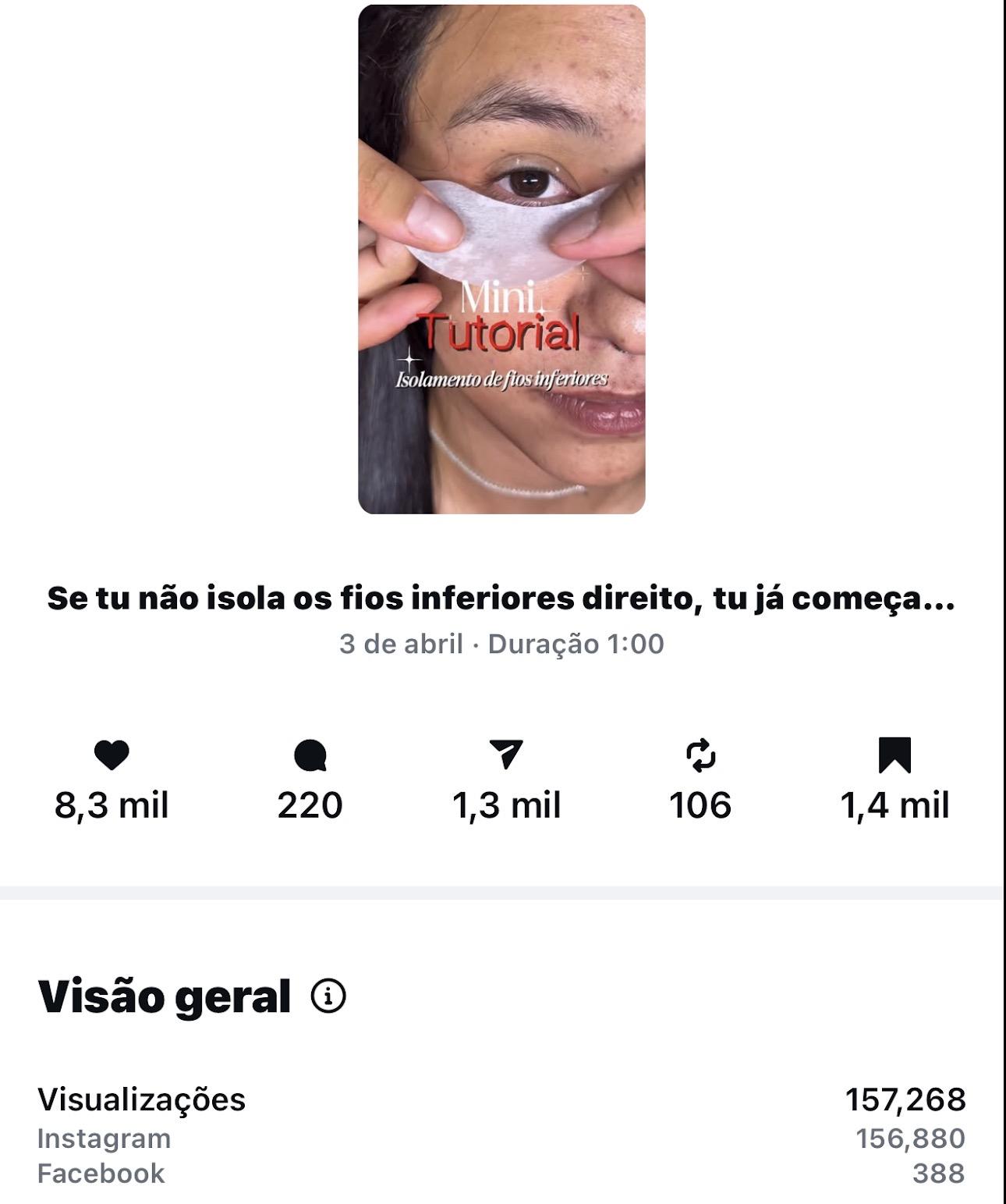 Resultado de Flávia com crescimento de seguidores